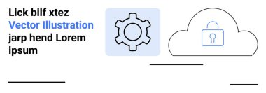 Kilit sembollü ikon ve bulut özelleştirme, güvenlik ve bulut hizmetlerini vurguluyor. Teknoloji, veri koruması, dijital dönüşüm, bilişim çözümleri, yenilikçi iş akışları, yazılım için ideal