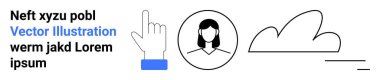 Technology interfaces, user interaction, cloud computing, digital identity, navigation systems, modern symbols. Line hand, woman icon cloud horizontal line. User interaction and cloud computing