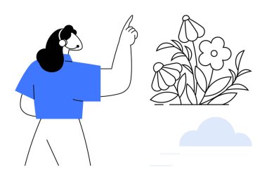 Doğa değeri, büyüme, eğitim, iletişim, çevre bilinci, basitlik. Çiçek açan kişilere kulaklık takan kişi. Doğa takdir ve büyüme kavramı