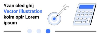 Hesap makinesi, oklu hedef, ve hesaplama ve hassasiyetle iletilen metin. Finans, doğruluk, planlama, veri, strateji, eğitim ve basit iniş sayfası için ideal