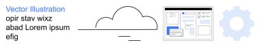 Bulut hesaplama, veri depolama, iş akışı otomasyonu, teknoloji entegrasyonu, dijital araçlar, bilişim çözümleri. Minimalist tasarım bir bulut, arayüz ve teçhizat gösteriyor. Bulut hesaplama ve veri depolama