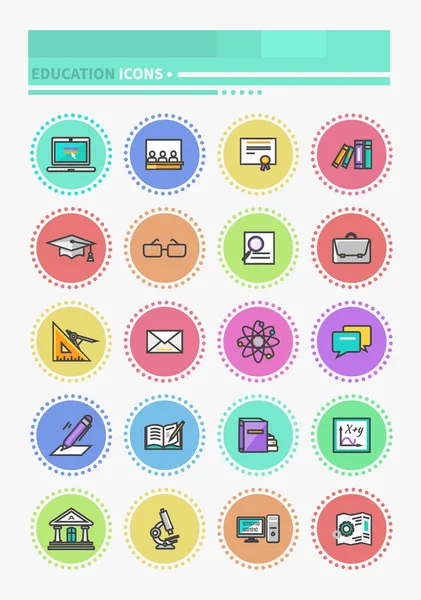 Set of Thin Lines Icons Education — Stock Vector
