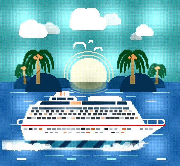 Navire de croisière. Tourisme aquatique — Image vectorielle