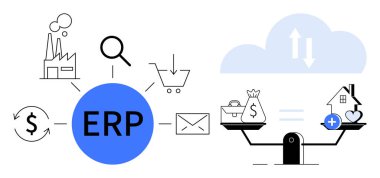 ERP sistemi. ERP, iş süreci yönetimini bulut tabanlı veri alışverişi ve mali operasyonlarla destekliyor. ERP kusursuz bir bütünleşme ve ölçeklenebilirlik sağlıyor. Finans, bilişim, yönetim, lojistik için