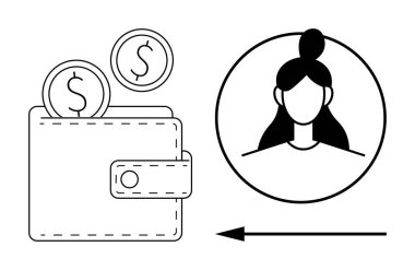Dijital cüzdan konsepti. Para transferini ve kullanıcı profilini gösteren dijital cüzdan. Dijital cüzdan çevrimiçi işlemleri, ödeme çözümlerini ve güvenli kimlik yönetimini destekler. Fintech için.