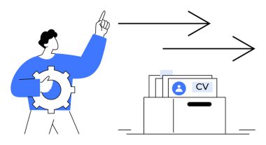 İşe alım konsepti. Aday değerlendirmesini, iş başvurusunu ve CV yönetimini görselleştirme. İşe alım, HR için yetenek alımını, işe alım platformlarını, istihdamı destekler