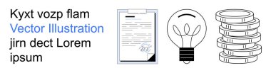 İş sözleşmeleri, yaratıcı fikirler, finansal planlama, yenilik, yatırım, belge imzalama. İmzalı bir belge, sembolik bir ampul ve para desteleri. İş sözleşmeleri ve yaratıcı fikirler