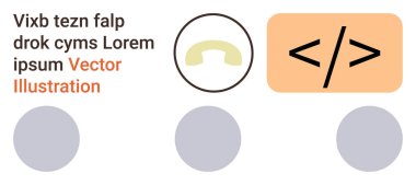 Dijital iletişim, kodlama, teknoloji, minimalizm, web geliştirme, tasarım kaynakları. bir telefon sembolü ve HTML kod etiketi temiz bir düzende. İletişim ve kodlama kavramı