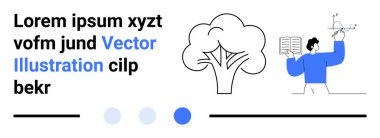 Matematiksel modeli analiz eden bir adam, büyümeyi ve sürdürülebilirliği temsil eden bir ağaç. Eğitim, e-öğrenim, bilgi paylaşımı, araştırma, çevre, bilim, basit iniş sayfası