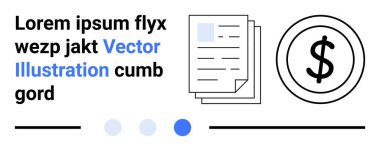 Metin tutucuları olan bir yığın belge ve dolar simgesi. Finans, evrak ya da kontrat öneriyor. Finans uygulamaları, iş sunumları, raporlar, planlama, asgari eğitim için ideal