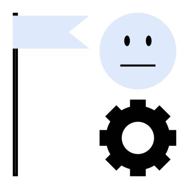 Duygusal denge, hedef belirleme, problem çözme, motivasyon, endüstriyel tasarım, verimlilik. Tarafsız bir yüz, bir bayrak ve vites şeklinde. Duygusal denge ve hedef belirleme kavramı
