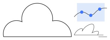 Bulut hesaplama, veri analizi, teknoloji entegrasyonu, ağ oluşturma, bilgi yönetimi, dijital dönüşüm. Bir bulut çizelgesi ve veri tablosu. Bulut hesaplama ve veri analizi çizimi