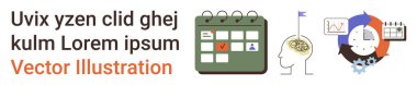 Üretkenlik, akıl sağlığı, planlama, zaman yönetimi, beyin fırtınası, proje takibi. Görsel olarak bir takvim içeriyor. Analiz yapan bir beyin ressamı. Üretkenlik ve zihinsel sağlık kavramı