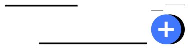 Add icon. A blue plus symbol highlighted against a white background with minimalist black lines, addition and enhancement. Add functionality for analytics, growth, and applications. Usage in