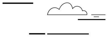 Bağlantı konsepti. Basit bulut çizgisi ve doğrusal desenler bağlanabilirliği ve dijital veri akışını vurguluyor. Bağlantının teknolojik ağları ve veri aktarım dinamikleri. IT, ağ kurmak için