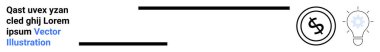 Business ideas, financial growth, innovation, money management, creative solutions, entrepreneurship. A light bulb and dollar icon combine. Finance and innovation concepts