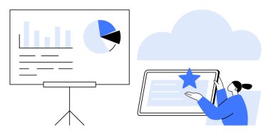İş analizleri, dijital araçlar, takım çalışması, veri paylaşımı, çevrimiçi öğrenme, bulut çözümleri. Gemide grafik ve tabletle uğraşan biri var. İş analizleri ve dijital araçlar kavramı