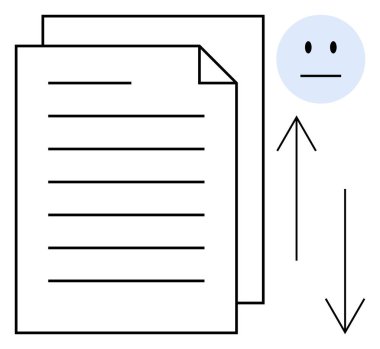 Çalışma akışı yönetimi, onay sistemleri, belge işleme, geri bildirim değişimi, karar verme, üretkenlik araçları. Tarafsız yüzlü ve oklu bir kağıt parçası. Çalışma akışı yönetimi ve onayı