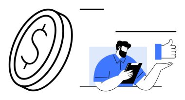 İş büyümesi, finansal yönetim, profesyonel planlama, dijital ekonomi, değerlendirme, başarı onayı. Dolar parası, yazı yazma ve onaylama konsepti. Mali yönetim ve iş dünyası