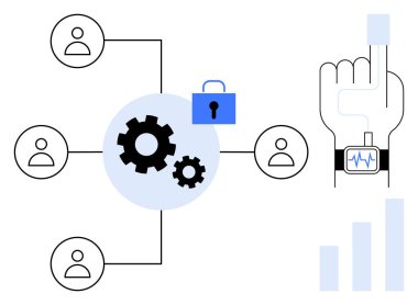 Biyometrik doğrulama konsepti. Biyometrik parmak izi modern teknolojide güvenli veri koruması sağlar. Biyometrik doğrulama ağlar ve cihazlar için güvenliği sağlar. Siber güvenlik için Al.