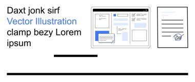İş operasyonları, çevrimiçi işlemler, dijital doğrulama, belge iş akışı, uzaktan çalışma, bulut veri yönetimi. Bir bilgisayar, imzalı bir formun yanında belge araçlarını gösterir. İş işlemleri