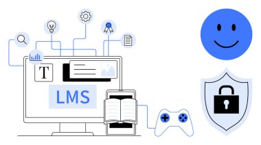 Öğrenme Yönetimi Sistemi. LMS, içerik dağıtımı, gamifikasyon ve güvenli erişim araçlarıyla çevrimiçi eğitimi destekler. Öğrenme Yönetimi Sistemi e-öğrenmeyi ve uzak öğrenmeyi geliştirir