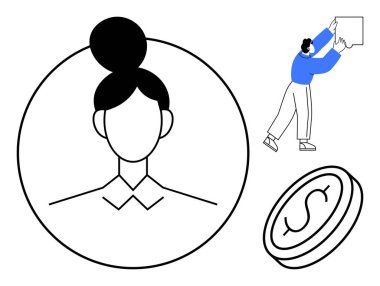 Profil simgesi. Profil görsel kimlik ve profesyonel ağlar. Profil resmi büyüme ve finansal kavramlara bağlı. Kariyer, ağ, fintech, pazarlama ve geliştirme için mükemmel