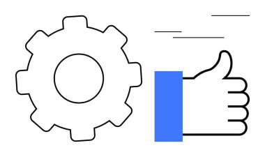 Verimlilik kavramı. Teçhizat ve onay simgesi kusursuz işlemler ve onay. Verimliliği arttırmak ve hedeflere ulaşmak. İş için mükemmel, takım çalışması, performans, başarı, yenilik