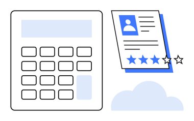 Kullanıcı profili ve üç yıldızlı değerlendirme, değerlendirme ya da sıralama önerisi içeren özgeçmiş belgesinin yanı sıra hesap makinesi. İşe alım, verimlilik, verimlilik, analitik ve incelemeler için ideal