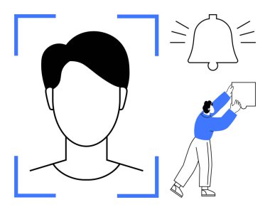Kimlik tanıma. Kare çerçevedeki insan avatarı kullanıcı tanımlaması. Bildirim çanı ve bireysel etkileşim kimlik tanıma özelliğini arttırır. Güvenlik, alarm, kullanıcı