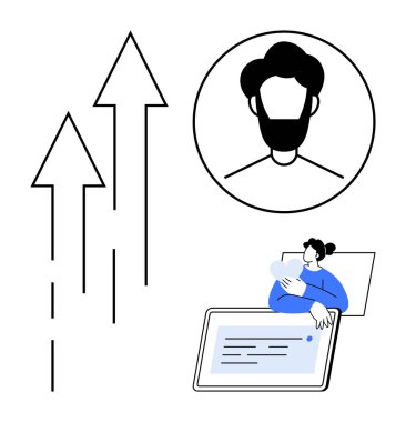 Dijital büyüme kavramı. Dijital araçlar kullanıcı ilgisini yönlendiriyor ve performansı artırıyor. İş, teknoloji, kullanıcı odaklı çözümler, yenilik stratejileri ve pazarlama için dijital büyüme