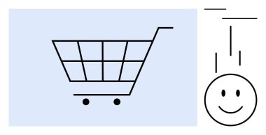 Alışveriş arabası konsepti. Alışveriş işaretleri perakende, e-ticaret ve dijital mağazalar için. İşlemlerde ve alım kararlarında öncelikli olarak alışveriş yapmak. Perakende, pazarlama için