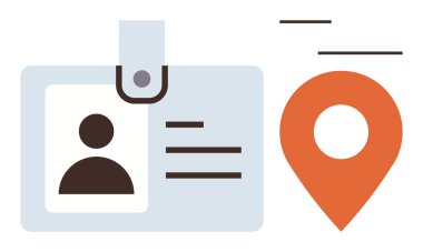 Kimlik doğrulama, konum belirleme, navigasyon, iş gücü yönetimi, dijital güvenlik, kişisel veriler. Profil simgesinin yanında rozet. Kimlik doğrulama ve konum belirleme kavramı