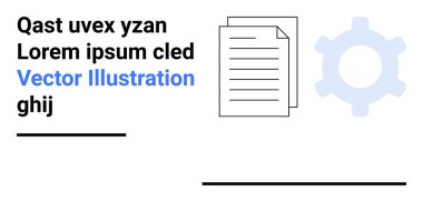 İş operasyonları, iş akışı verimliliği, takım işbirliği, dosya paylaşımı, otomasyon, veri desteği. Beyaz arka planda vites ve belge. Çalışma akışı verimliliği ve işletme işlemleri kavramı