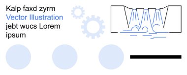 Mühendislik, imalat, teknik tasarım, işlem analizi, görselleştirme, endüstriyel otomasyon. Dişliler, su akışı diyagramı metin elementleri etiketli. Mühendislik ve imalat bağlamı