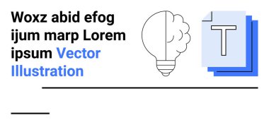 Yenilik, yaratıcılık, iletişim, fikirler, beyin fırtınası, konsept tasarım. Ampul taslağı fikirleri ve metin yığını ikonu. Yenilik ve yaratıcılık kavramı