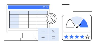 Finansal yönetim araçları. Özellikler arasında hesaplamalar için hesap tablosu, içgörü için analitik gösterge tablosu ve performans ölçüm tablosu yer alıyor. Finansal planlama, veri görselleştirme, analitik