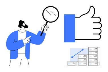 Veri analizi Büyütme cam denetimi, onaylama ve veri grafiği veri analizi, kalite güvencesi ve ölçeklenebilir iş anlayışı. Analiz, kalite kontrolü, teknoloji stratejisi