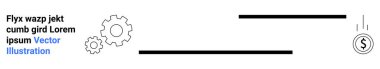 Mali süreçler, otomasyon, iş verimliliği, finansal planlama, ekonomik büyüme, optimizasyon. Siyah minimalist dişliler ve madeni para elementleri. Mali süreçler ve otomasyon kavramı