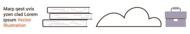 Eğitim, bulut depolama, dijital araçlar, kurumsal kavramlar, öğrenme kaynakları ve dosya yönetimi. Üç kitap, bir bulut taslak ve bir evrak çantası ikonu. Eğitim ve bulut deposu