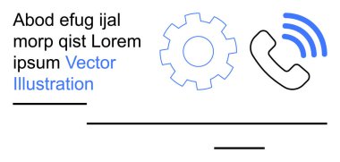 Müşteri hizmetleri, teknik destek, iletişim, hizmet yönetimi, verimlilik, sorun giderme. İletişim sinyali olan bir vites ve telefon ikonu. Müşteri hizmetleri ve teknik destek kavramı