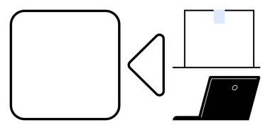 Gizlilik, siber güvenlik, teknoloji güvenliği, çevrimiçi güvenlik, kimlik koruması, veri güvenliği. Kamera simgesi, ekranda web kamerası kapağını gösteren dizüstü bilgisayar. Gizlilik ve siber güvenlik kavramı