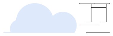 Bulut hesaplama, teknoloji, minimalizm, kültürel füzyon, mimari, veri depolama. Basit bir Japon kapı siluetinin yanında açık mavi bulut. Bulut hesaplama ve teknoloji kavramı