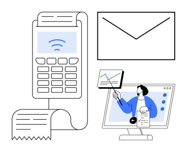 Dijital iletişim. Dijital araçlar, ulaşılamaz ödeme, e-posta iletişimi ve sanal öğrenme. Dijital gelişmeler öğrenmeyi, işlemleri ve bilgi paylaşımını sağlar. E- öğrenme araçları için