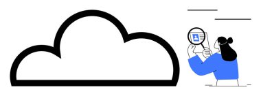 Bulut hesaplama konsepti. Kimlik doğrulamasıyla eşleşen bulut sembolü, kullanıcı doğrulamasını vurguluyor. Bulut güvenli veri depolamayı, dijital erişimi, teknolojik yeniliği destekliyor. IT ve veri için mükemmel