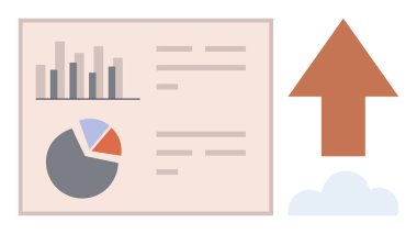 İş analizleri, istatistiksel veriler, ilerleme takibi, pazarlama büyümesi, finansal performans, kurumsal strateji. Grafik, grafik ve yukarı doğru ok. İş analizleri ve istatistiksel veriler