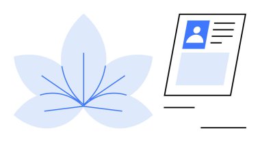 Dijital kimlik konsepti. Soyut çiçek grafiği kimlik kartının dijital kimliği ve doğrulamasıyla eşleştirildi. Fintech, çevrimiçi güvenlik, kimlik doğrulama sistemleri, uygulama arayüzleri için dijital kimlik