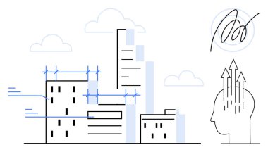 Mimari planlar ve kavramsal çizimler ile kentsel gelişim. Şehir tasarımı geleceği şekillendiriyor. Kentsel büyüme yenilik ve ilerleme olanağı sağlıyor. Mimari ve şehir planlaması için.