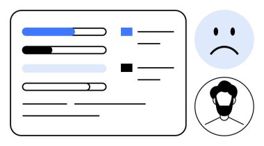 Kullanıcı arayüzü kavramı, ilerleme çubukları, kullanıcı geribildirimi ve profil simgeleri gibi görsel olarak meşgul edici öğeler. Uygulama arayüzleri için UI tasarımı, tasarım çalışmaları, analitik paneller, dijital iletişim