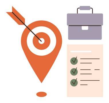 İş planlaması, verimlilik, hedef belirleme, strateji geliştirme, görev yönetimi, proje yürütme. Oklu, listeli ve çantalı hedef. İş planlaması ve üretkenlik teması